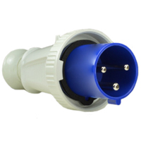 Pin and Sleeve Plug Devices 888-269306 IEC 60309 Cable Mount Plug, IP67 Rated, 60A 250V, 63A 200-250V, 6H, IEC 309 International Pin and Sleeve Devices 